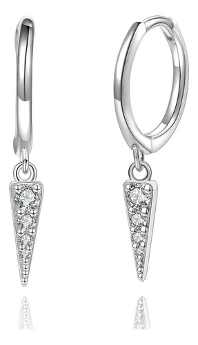 Mini Aretes Aro Spike Huggie 925 Dainty Cz Gota Colgante Peq