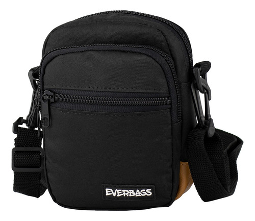 Shoulder Bag Bolsa Pochete Preta Marrom Everbags Necessaire