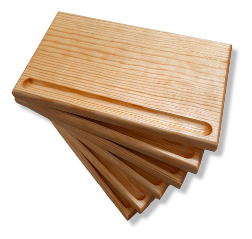 Mini Plato Tabla Madera Sin Logo 22x13 (6pzas)