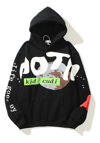 Sudadera Con Capucha De Hombre Lunar De Hip-hop Y2k