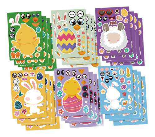 Tz 24 Piezas De Pegatinas De Juego De Fiesta De Pascua Diy