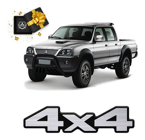 Adesivo 4x4 Mitsubishi L200 Sport Resinado Aço Escovado