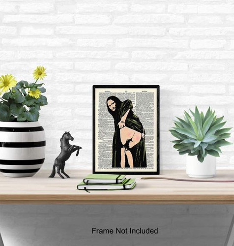 Mona Lisa Graffiti Mural Dictionary Art Print - Póster Vinta