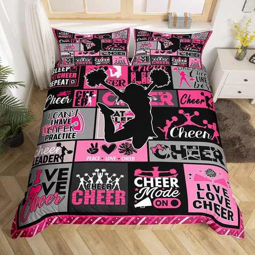 Juego De Cama De Animadora Para Niñas, Funda De Edredón Para