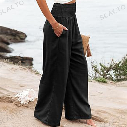 Scacto-pantalones Mujer Cintura Alta Informal Suelta
