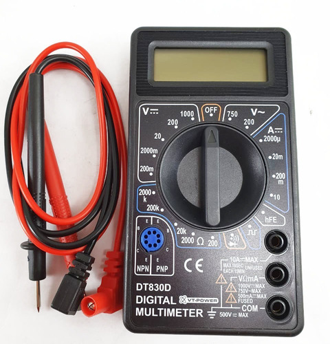 Tester Digital Con Buzzer+cables Puntas Dt830d Multimetro