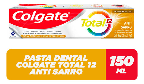 Pasta Dental Colgate Total 12 Anti Sarro 150 Ml