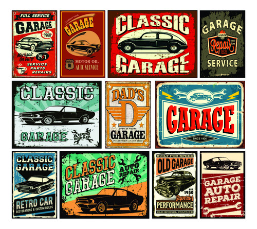 Poster De Aluminio Cartel Vintage Garage Motor Oil Hot Rod