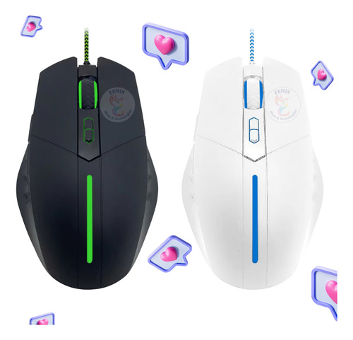Mouse Gamer Pro Luz Verde Prolink Y Mouse Pad H Kitty