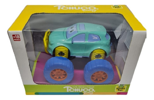 Carro Tchuco Baby Colorido 0016 - Samba Toys Cor Verde/azul