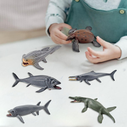 2 X 6 Modelos De Animales Marinos Prehistóricos, Estatuas