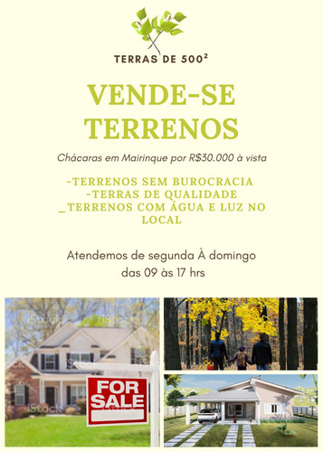 Tenha Um Terreno Em Mairinque De 500² Com Ótima Area!