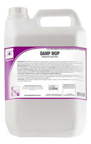 Detergente limpa piso vinílico borracha Damp Mop Spartan 5l