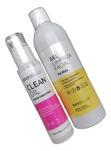 Kit Doble Limpieza Facial Clean Oil+gel Piel Grasa Biobellus