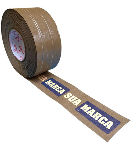 5 Rolos Fitas Gomada C/reforço 70mm Personalizada Sua Logo