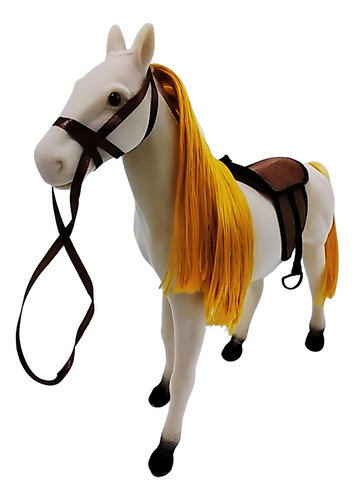 Caballo Potro Blanco Con Asiento Accesorio Para Muñecas Ed