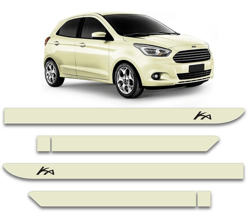 Friso Lateral Ford Ka 15 16 17 18 19 Branco Vanilla Porta