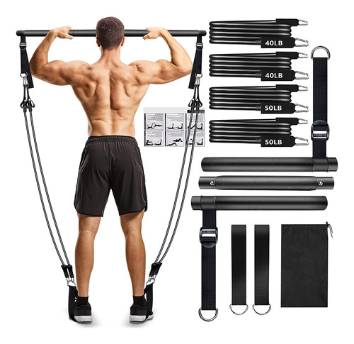 Kit De Barras De Pilates Con Bandas De Resistencia 4 Bandas