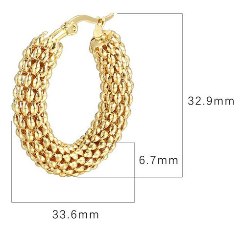 Retro Corn Chain Stainless Steel Earrings Exaggerated Circle