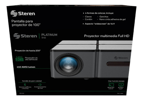 Proyector Multimedia Full Hd + Pantalla De Proyección