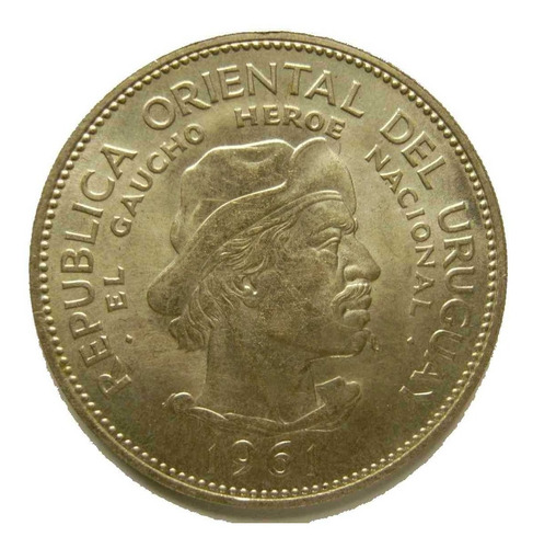 Imagen 1 de 5 de Tp Moneda De $10.- Gaucho De Plata 1961 En Impecable Estado.