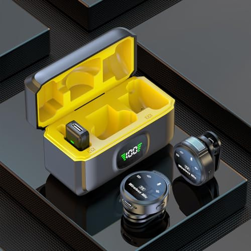 Microfone De Lapela Profissional Sem Fio Com Capa De Carrega