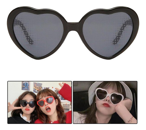Lentes De Difracción Con Efecto De Corazón Que Negro