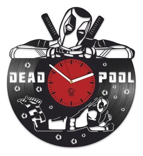 Kovides Deadpool Vinyl Clock, Wade Ryan Reynolds, Film 