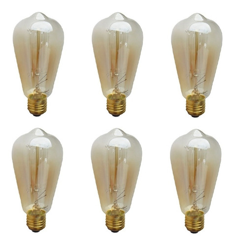 Pack 6 Focos Vintage Incandescente 35w Luz Calida