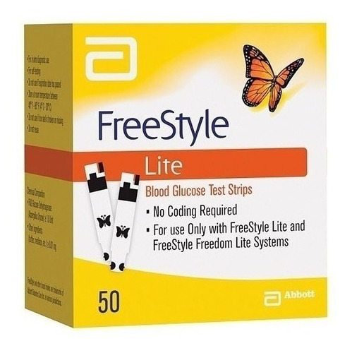 50 Unidades Tiras De Prueba De Glucosa Freestyle Lite Blood