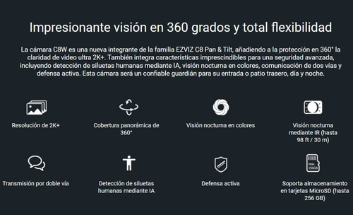 Imagen 2 de 9 de Camara Seguridad Ip Wifi 4mp Ezviz C8w Domo 2k Audio