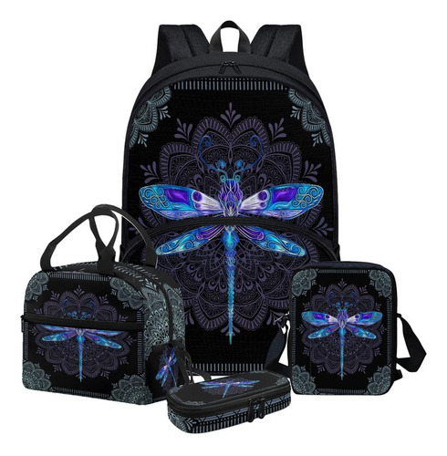 Gearider Boho Mandala Dragonfly 4 Pieces Set De Mochila De L