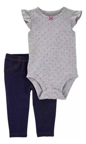 Conjunto Carters Bebe Niña Bodysuit Pant 3pz Set Original
