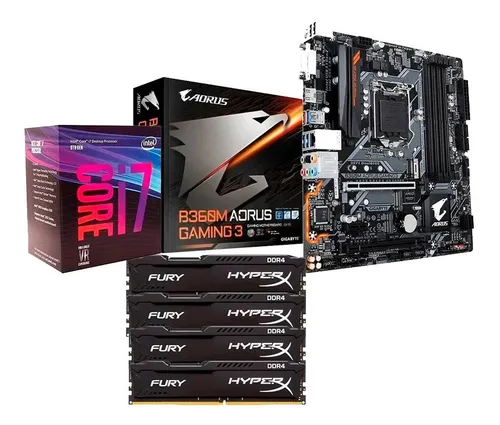 Kit Placa Mae B360m Aorus Gaming 3 Processador I7 8700 4x8gb Kit Placa Mae B360m Aorus Gaming 3 Processador I7 8700 4x8gb