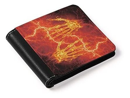 Coldinair Flame Skeleton Print Novedad Bifold Wallets Wsb6l