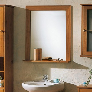Espejo Repisa Baño Diseño Color Elección Tamaño 60 X 80 Cm