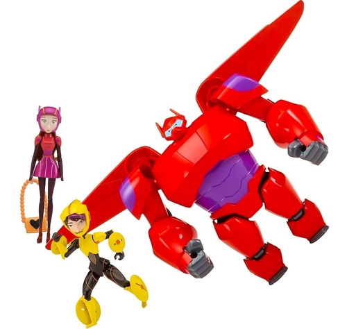 Bonecos Baymax + Honey Lemon + Go Go Tomago Big Hero Disney