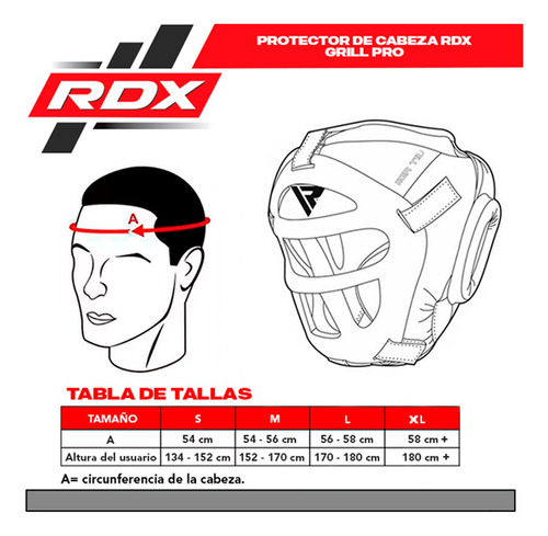 Protector De Cabeza Rdx Grill Pro Rojo - Hgr-t1fr