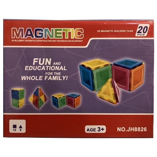 Bloques Magneticos 3d Figuras Imantadas 20 Piezas