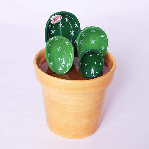 Cucharas Medidoras De Cactus Creativas En Maceta