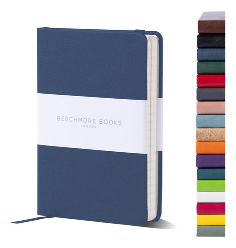 Beechmore Books Cuaderno De Bolsillo A Rayas, Pequeno, Azul
