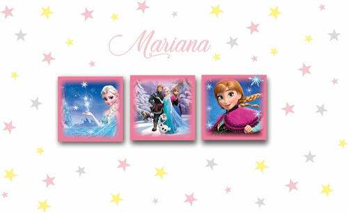 Cuadros Decorativos Mdf 30x30 Princesas Frozen Elsa Ana