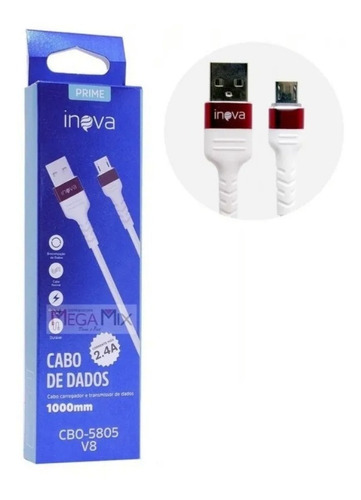 Cabo Carregador Usb Para Mp4 1m Inova Duravel Anti Quebra