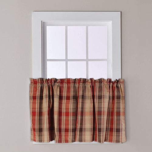 Par De Cortinas Cooper, 58 Pulgadas X 36 Pulgadas, Rojo