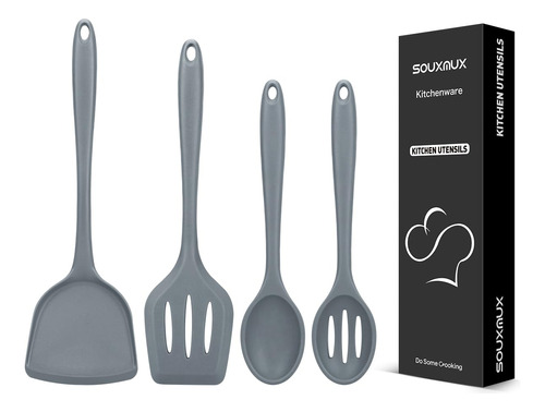 Set 4 Utensilios Cocina Silicona Espátulas Wok Cucharas Ranu