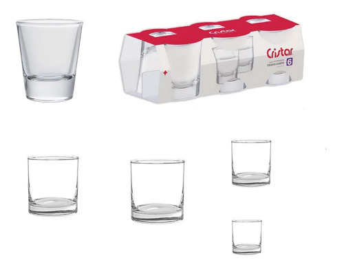 Kit Juego De Copa Aguardientera Por 6 + 4 Vasos De Whisky