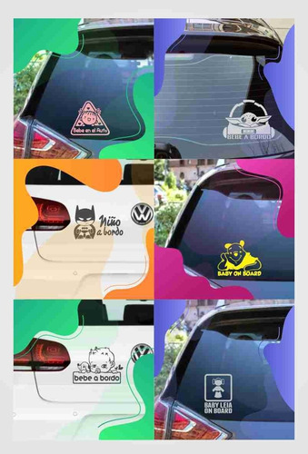 Imagen 4 de 9 de Sticker Vinilo P/ Auto De Bebe A Bordo Envío Incluid.en Lima