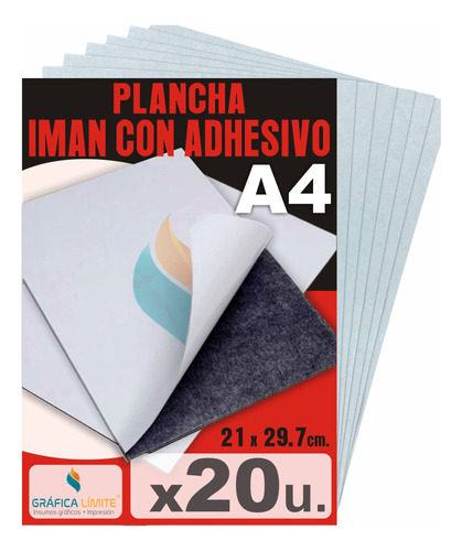 Plancha Imán A4 Autoadhesiva Adhesivo Lamina Hojas Flexibles