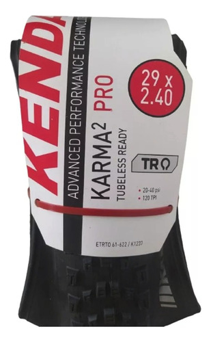 Pneu Mtb Kevlar Kenda Karma 2 Pro Tubeless 29x2.40 Preto