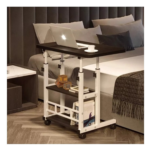Mesa Ajustable Con Bastidor De Almacenamiento Multifuncional